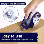 Packing Tape, 36 Rolls Clear Heavy Duty Packaging Tape with Dispensers for Packing Shipping Moving Mailing, Thicker Sealing Tape - 1.88" x 65 Yard Per Roll, 2340 Total Yards