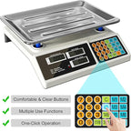 Price Computing Scale 88lb/40kg LCD Digital Commercial Price Scale with Stainless Steel Platform,Produce Scale & Food Scale for Farmers Market, Retail Outlets, Meat Shop (Tray)