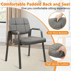 CLATINA Waiting Room Guest Chair with Bonded Leather Padded Arm Rest for Office Reception and Conference Desk(Grey 8 Pack)