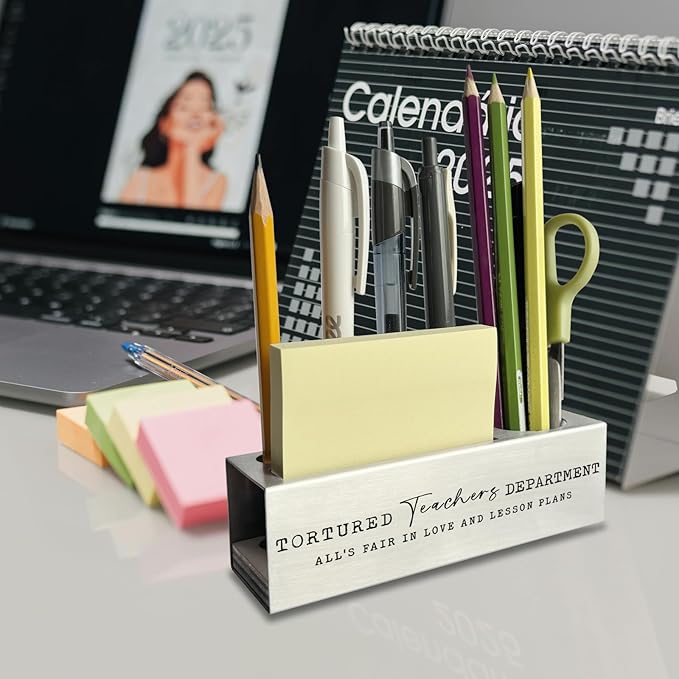 Tortured Teacher Department Funny Teacher Stainless Steel Pencil Pen Holders ASB88