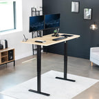 VIVO Electric 60 x 30 in Standing Desk, Memory Height Adjustment, 1B Series, Light Wood Top Black Frame, DESK-KIT-1B6C-30