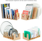 MobileVision Bamboo Versatile 6 Dividers/Sections Orgainzer for Book Rack, Video, CD, Record Organizer (7" L x 14" W x 5 H)