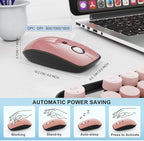 FD Wireless Keyboard and Mouse Combo - 2.4G Full-Sized Cute Colorful Mouse and Keyboard with 104 Round Keys Retro Typewriter Keyboard for Laptop/Windows/PC - Black Gradient