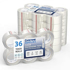 36 Rolls [Upgraded] Clear Premium Packing Tape, 65 Yards, 2.2 mil, Heavy Duty Packaging Tape for Shipping, Moving, Sealing - Stronger & Thicker