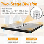 Postal Scales for Shipping Packages 440lb Heavy Duty Digital Mail Scale High Accuracy 0.35oz Postage Scale W/Separate Display, Type-C Charging for Small Business, Warehouse, Luggage, Home, Pet
