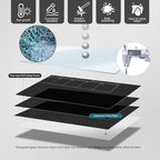 Magnetic Glass Whiteboard 36X24 Monthly Planner Calendar Dry Erase Board for Home, School, Office, Frameless, with Markers, Marker Tray, Eraser, Magnets (Black)