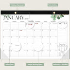 Desk Calendar 2025-2026, 18 Months (July 2025 to December 2026) - Large Size 17" x 12" Desktop/Wall Monthly Calendar with To Do List, Personal Desk Calendar Planner for Home, School, Office - Leaf