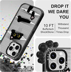 MOSNOVO Case for iPhone 16 Pro Max, [10ft 4X Military-Grade Drop Protection] Durable & Shockproof Phone Case Cover Design for iPhone 16 Pro Max - Hidden Black Cat - Clear Black