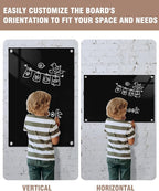 Magnetic Glass Whiteboard，36"x24" Wall Mounted Frameless Dry Erase Board for Office, Home & School Black