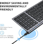 iClever BK10 Bluetooth Keyboard, Universal Bluetooth 5.1 Wireless Keyboard with Number Pad, Ergonomic Design, Multi-Device Compatibility, Stable Connection for Mac, iPad, iPhone, Android, Windows