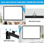 H-Qprobd 48"x36" Magnetic White Board Dry Erase Wall Mount Whiteboard - Office Home Classrooms White Board Hanging Writing Board with Black Aluminum Frame