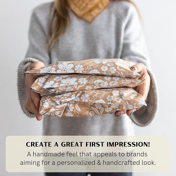 Poly Mailers 6x9 In 100 Pack Small Shipping Bags Strong Thick Mailing Envelopes | Self Sealing Adhesive | Waterproof & Tear Resistant | Small Business Packaging for Clothing - Floral Dusty Pink