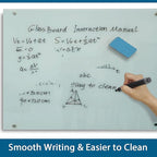 Magnetic Glass Writeboard 72"x48" Premium Tempered Dry Erase Boards Wall Mounted Frameless Whiteboard Bulletin Message Boards (White)