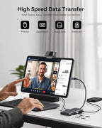 USB C Docking Station Dual Monitor 15 in 1 Laptop Docking Station Triple Display for Dell HP Lenovo Thinkpad Surface, USB C Hub Multiple Adapter Dongle with 4K HDMI+VGA+USB Port+Button+PD+Ethernet