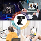 Webcam 1080p HD Computer Switch 2 Camera - Microphone Laptop USB PC Webcam with Tripod Stand, 110 Degree Live Streaming Widescreen Recording Pro Video Web Camera for Calling, Conferencing