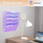 Kuntine.B Wall File Organizer Office Hanging Magazine Holder Wall File Organizer for Office Home (Purple, 5 Tier)
