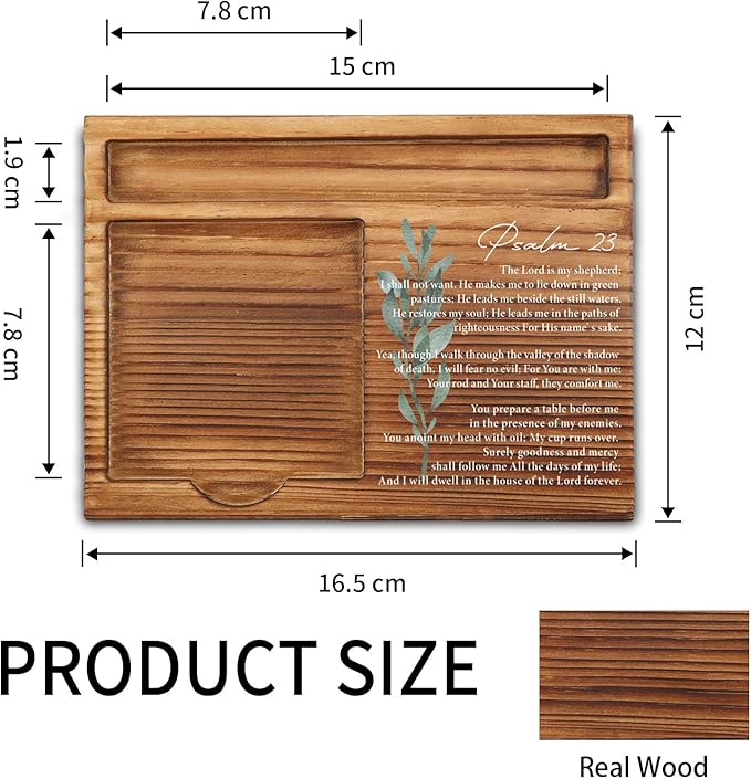 vizuzi Bible Verse Psalm 23 Christian Decor Sticky Note Holder Gifts for Women Men Prayer Coworkers Employees Friends Inspirational Positive Scripture Desk Self-Stick Note Pad Holders ZSS49