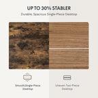 FLEXISPOT EN1 Whole-Piece Standing Desk, 48x30 Electric Sit Stand Desk for Home Office (Black Frame + Rustic Top, 2 Packages)