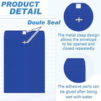 Geyee 100 Pcs Clasp Manilla Envelopes 10 x 13 Inch Gummed Colored Envelopes for Storing or Mailing for Home Office Business Supplies(Navy Blue)