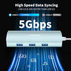 USB C to USB C Hub 10Gbps, 3 USB 3.2 Gen 2 Ports, 4K@60Hz HDMI, 100W PD, 3 USB 3.0 Ports, USBC Splitter Multiport Adapter for MacBook Pro/Air, iMac, iPad Pro, iPhone 15 (Not Support Type-C Monitor)