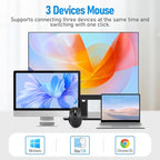 Wireless Bluetooth Multi-Device Mouse, 2.4G USB Receiver and Two Bluetooth, 4-Way Navigation Scroll Mice for Computer, Laptop, PC, MacBook, iPad(Black)