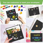 70 Packs A4 Envelope, Black A4 Envelopes, 4x6 Photo Envelopes for Invitations, Envelopes Self Seal for Weddings, Baby Shower, Photos, Postcards, Greeting Cards, Mailing