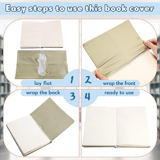 PerKoop 12 Pcs Jumbo Book Covers Stretchable Fabric School Book Protector Reusable Washable Cover Protector for Most Hardcover Textbooks(Morandi Color,9 x 11 Inch)