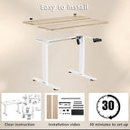 Himimi Electric Standing Desk 55 x 24 inch for Home Office,Sit-Stand Adjustable Desk with Memory Presets,Height Adjustable Desk for Gaming/Working,Free Hook, Lockable Wheels,Mouse Pad,Oak