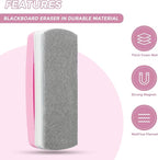 Ddaowanx Whiteboard Eraser, Magnetic Dry Erase Eraser, Glass Board Eraser,School and Office Supplies, Pack of 2 (Pink)