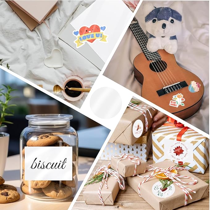 Printable Vinyl Sticker Paper for Inkjet Printer - Glossy White - 22 Decal Label Self-Adhesive Sheets 8.5"x11"- Dries Quickly