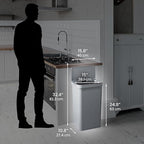 iTouchless Prime 13.2 Gallon Sensor Trash Can, Slim and Space-Saving, Durable Dent-Proof Construction, Automatic Bin Gray Color Great for Kitchen, Home, Office, Business, Garage, Plastic