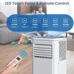 ZAFRO Portable Air Conditioners, 8000 BTU, 3 in 1 Portable AC Unit with Window Kits, Fan & Dehumidifier Modes, Cools up to 350 Sq.Ft, LED Display/Remote Control, 24H Timer for Living Room, Bedroom