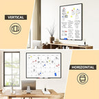 Magnetic Dry Erase Whiteboard - 46 x 33 Inch White Board - 4 x 3 Large Wall-Mounted Board with Black Aluminum Frame, 1 Magnetic Eraser, 2 Pen, Detachable Marker Tray, 6 Magnets