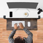 ETHU Keyboard Tray Under Desk, Pull Out Keyboard & Mouse Tray with C-clamp, Ergonomic Desk Keyboard Tray Slide Out, Pull Out Platform Drawer for Home and Office(Wood)