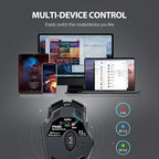 INPHIC Multi-Device Bluetooth Mouse, Upgraded Visible Battery, 2400 DPI, Silent Ergonomic Computer Wireless Mouse for Laptop, Mac, PC etc.