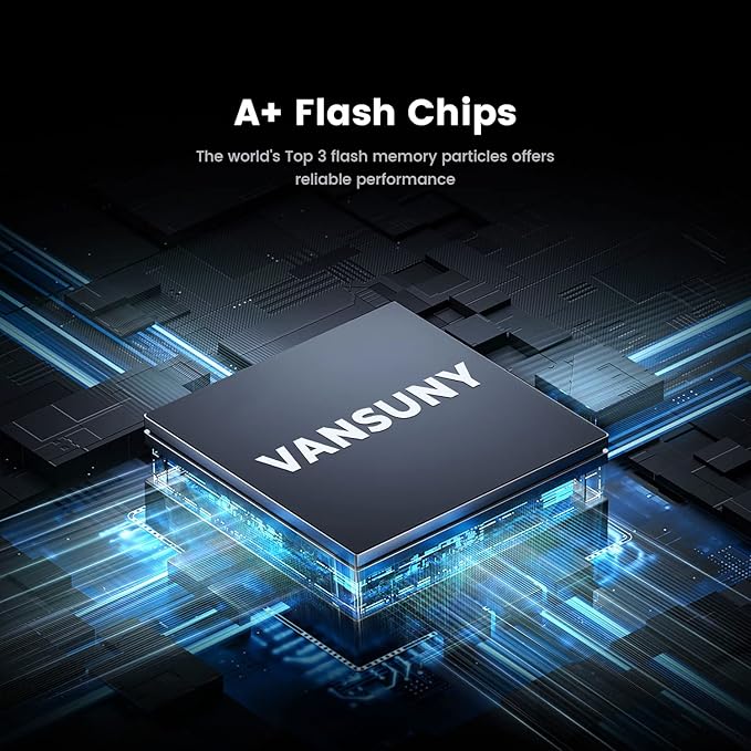 Vansuny 500GB Portable External SSD, USB 3.1 Gen2 450MB/s High-Speed Data Transfer, Metal USB C Mini Portable External Solid State Drive for PC, Laptop, Phones and More