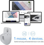 Rapoo MT760Mini Bluetooth Wireless Mouse - Bluetooth 5.0 and 2.4GHz Multi-Mode Connection, Support 4 Devices, M+ Cross Computer Technology, 11 Programmable Buttons,Light Grey
