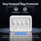 12-in-1 Desktop Charging Station with 3 Retractable Type-C Chargers and 1 Lightning Charger, 40W USB-C Power Strip with 31.5in Cable, Extension Cord with 1020J Surge Protection for Home Office