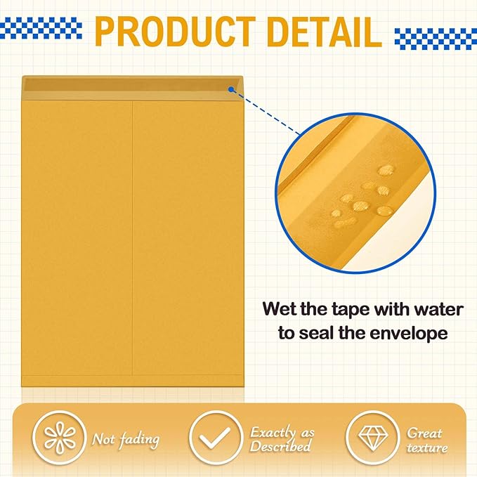 10 Pcs 16 x 20 Inch Extra Large Mailing Envelopes 32lb with Gummed Flaps, Catalog Envelopes Jumbo Craft for Mailing, Storage and Organizing Documents Office Supplie