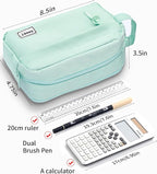 Sooez Big Capacity Pencil Case, Upgraded Canvas Pencil Pouch Large Pencil Bag Organizer, Separate Compartments Easy Grip Handle, Aesthetic Supply for School Teens Adults, Black Pen Case