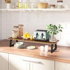 TEAMIX 31.5 inch Dual Monitor Riser for 2 Monitors, Long Monitor Stand Riser TV Stand Riser Monitor Stand for Desk Wood & Steel Desktop Riser Desk Organization Home Office