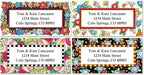 Colorful Images Mary’s Blossoms Floral Return Address Mailing Labels, Personalize with Name & Address, Set of 144 Self Adhesive, Easy Peel Flat Label Sheets, Large, 4 Designs