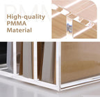 SANRUI Clear Desktop File Organizer, 5 Compartments Acrylic Office Document Sorter Mails Storage, Multifunction Letter Folder Racks Holders for Office,Home, School Desk Organization