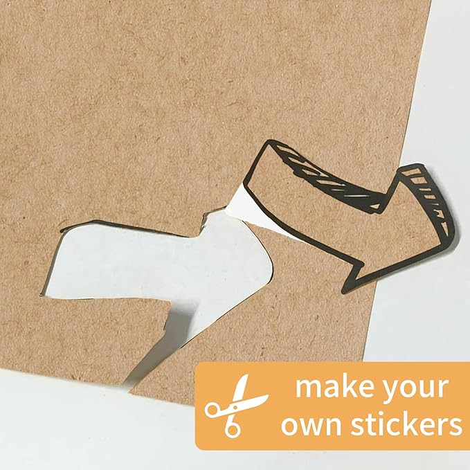 Kraft Sticker Paper Labels, 30 Sheets, Laser/Inkjet Printing - Letter Size (8.5 x 11)