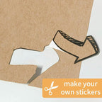 Kraft Sticker Paper Labels, 30 Sheets, Laser/Inkjet Printing - Letter Size (8.5 x 11)