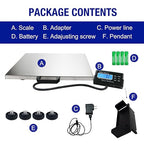 Charmline 660lbs x 0.2oz High Accuracy Digital Postal Scale, Shipping Scale with 21x17 Large Stainless Steel Platform, Heavy Duty Scale for Packages/Dog/Postage/Luggage, Battery & AC Adapter Powered