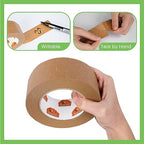 Eco-Friendly Kraft Paper Tape, Biodegradable Heavy Duty Packing Tape 2Inch x 55Yard, Recyclable Packaging Tape Self Adhesive Box Tape for Shipping, Sealing, Moving & Masking, 48Rolls