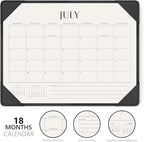 Jotsome Desk Calendar 2025-2026 with Desktop Mat, Academic Desk Pad Calendar From July 2025 to December 2026 14x10.5 inch, Desk Blotter Calendar for Home Office and School, Easy Planning, Black
