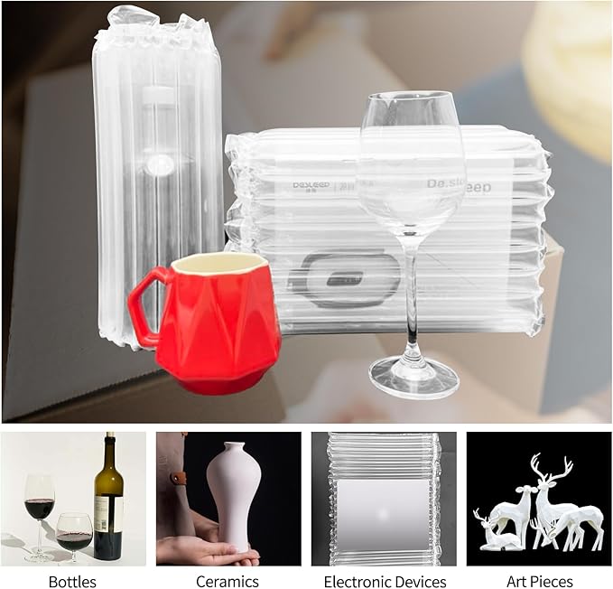 Large Bubble Cushioning Wrap for Packing 13.7inch*100feet, Inflatable Air Pillows for Shipping & Heavy Duty Moving Supplies Reusable Recyclable Packing Material for Fragile Items