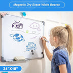 Tinlade 6 Pack Magnetic Dry Erase Whiteboard Message Presentation White Board White Board Dry Erase Aluminum Frame Hanging Whiteboard for School Home Office (18 x 24 Inches)